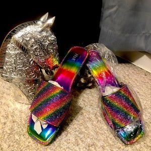 Brand new rainbow slides size 9
